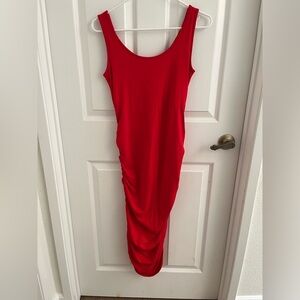 Isabella Oliver maternity red tank dress with roushing, size 0